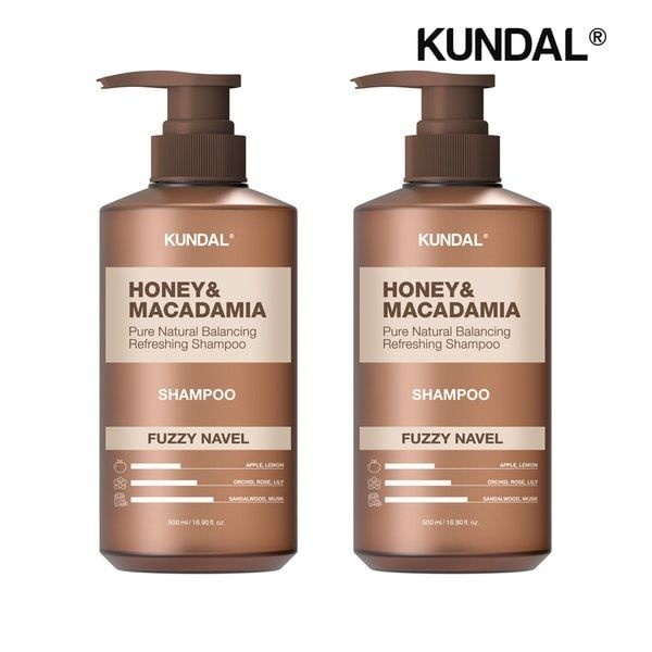 쿤달 허니 앤 마카다미아 네이처 샴푸 퍼지네이블 500ml 2개