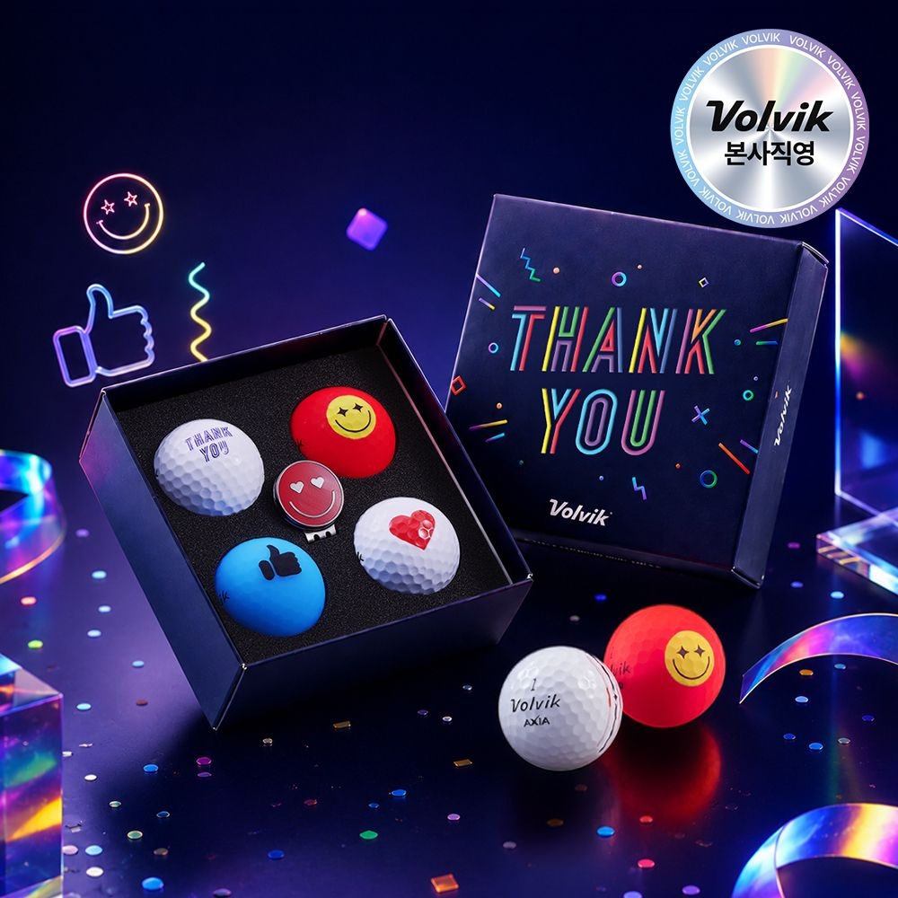 볼빅 [본사직영] 볼빅 THANK YOU 감사팩 에디션 컬러혼합 골프공 4구 선물세트