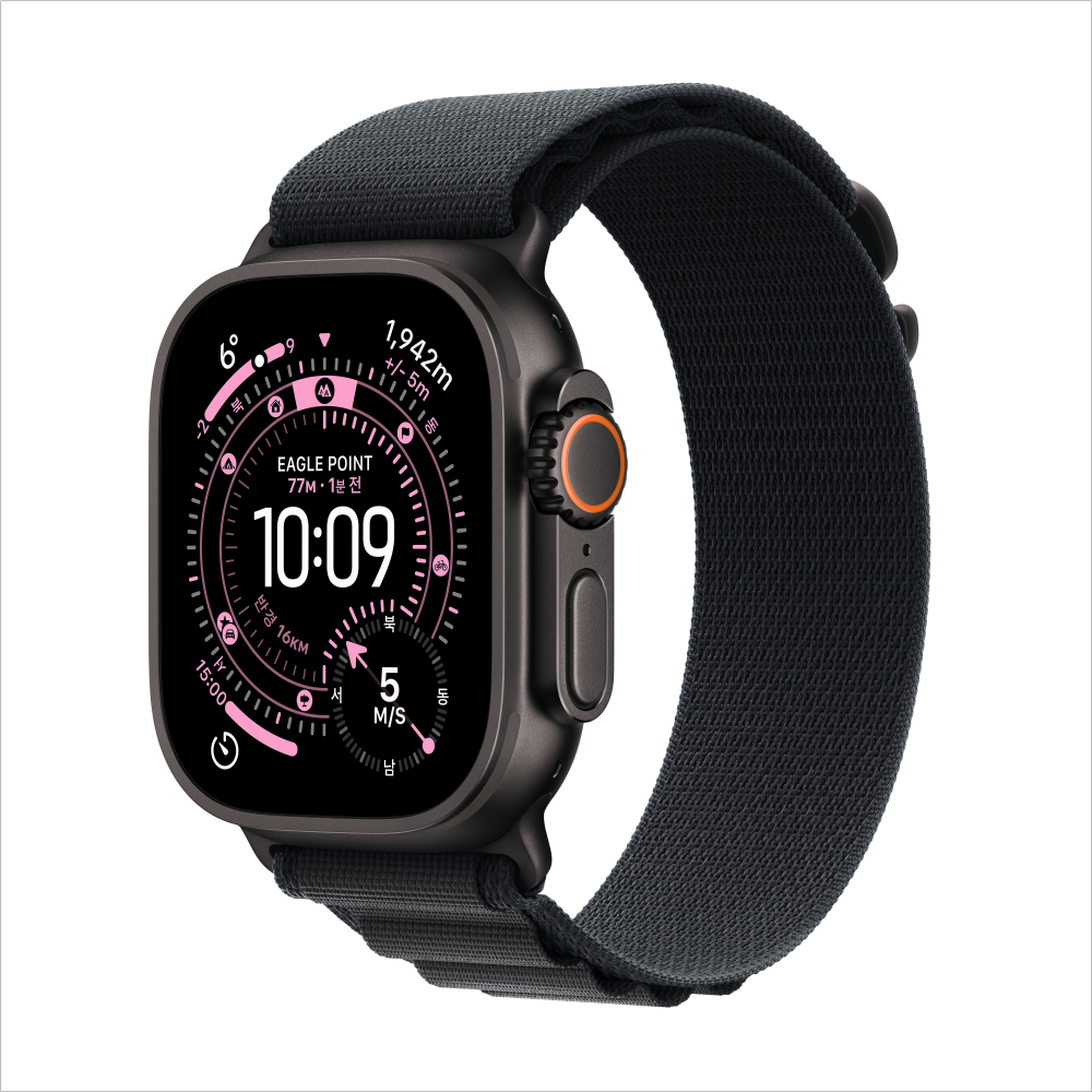 Apple 애플워치 울트라 3 셀룰러 49mm 블랙 티타늄 케이스 블랙 알파인 루프(L) MF0X4KH/A