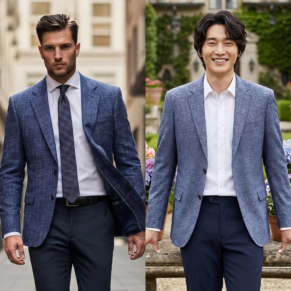 쟌피엘 엘롱듀퐁 쿨정장자켓 여름 중년 슈트 콤비