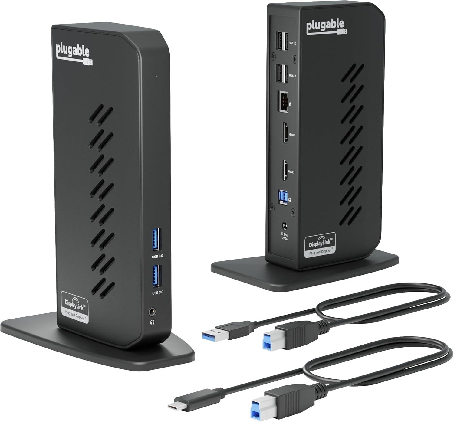 [해외] USB-C 및 USB 3.0 노트북용 플러그형 듀얼 1080p HDMI 범용 도킹 스테이션, 10개 포트, Windows/ChromeOS 플러그 앤 플레이,