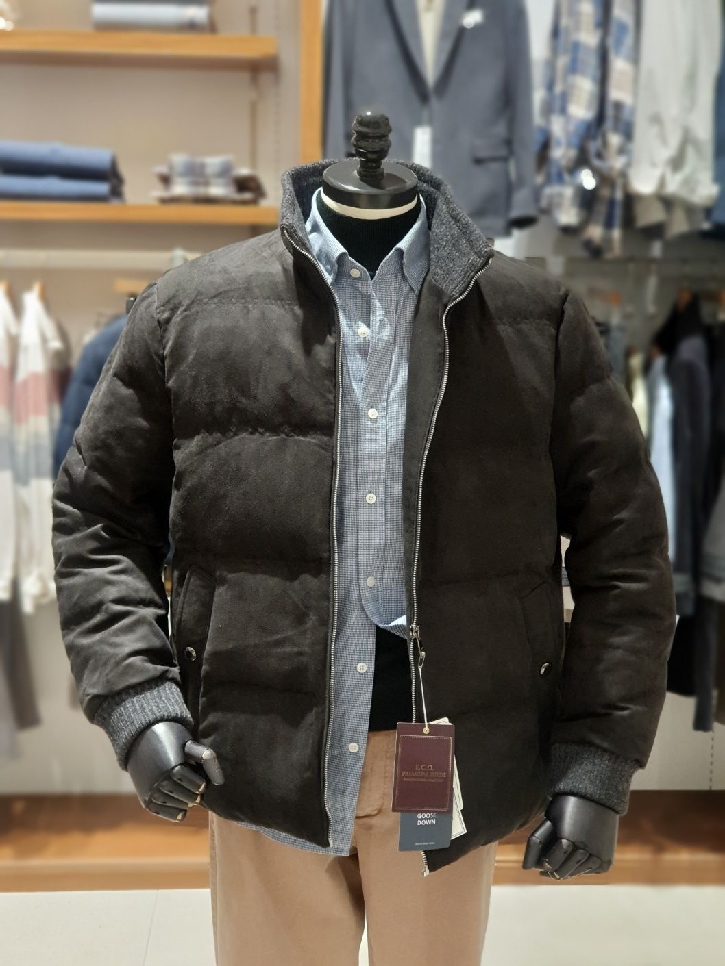 올젠 2024년 FW 폴리 스웨이드 구스다운 점퍼 ZOE4LJ 1302 DGR 685455