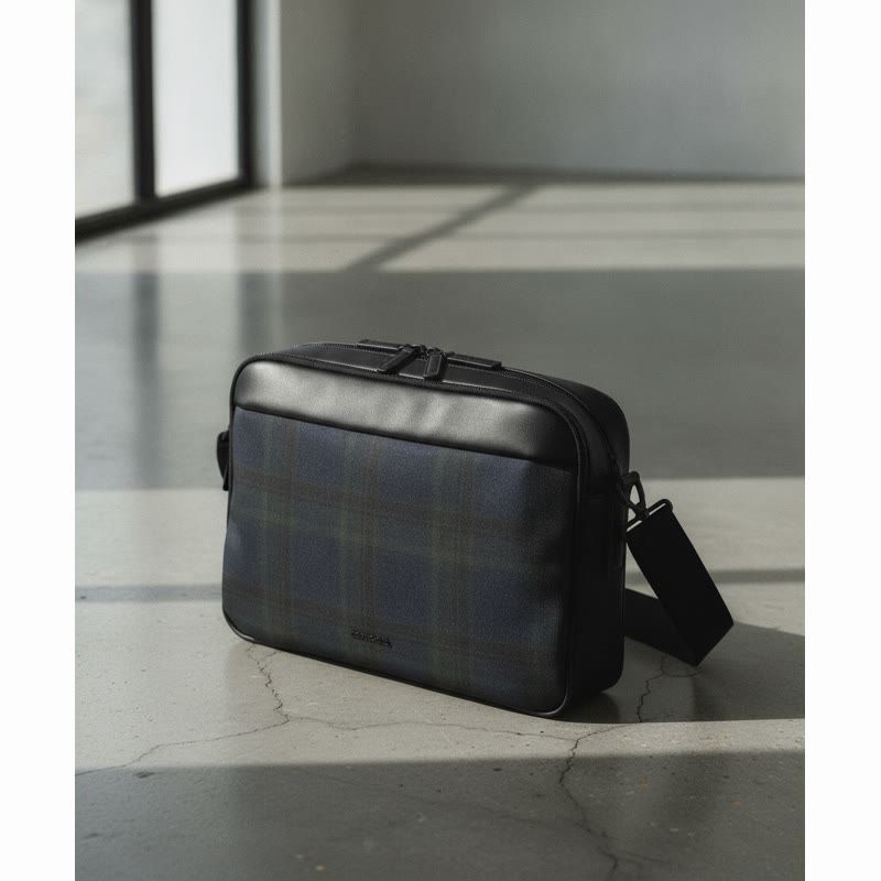 BEANPOLE ACCESSORY 빈폴 액세서리 헤릿 가로형 메신저백 남녀공용 크로스백 네이비