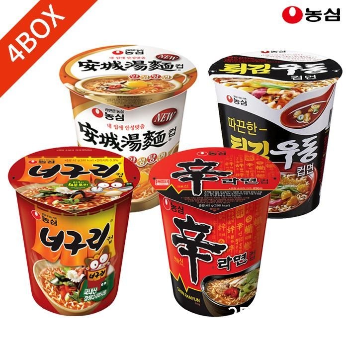 농심 컵라면 작은컵 x 6개 4종 4박스 묶음 (각각 1박스)