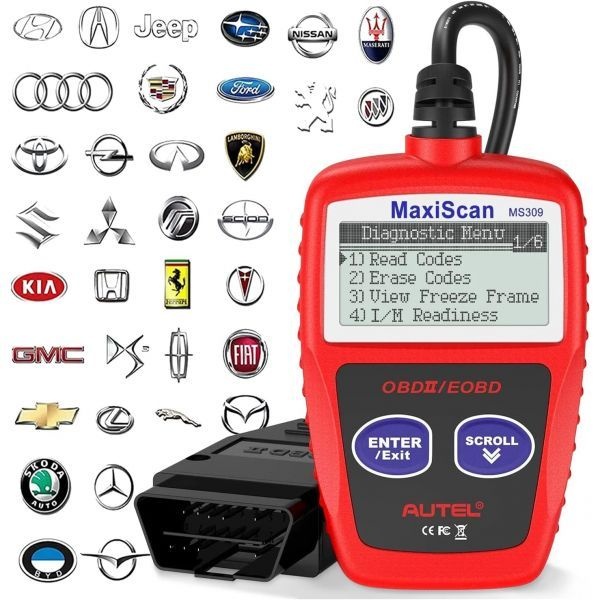 [해외] Autel OBD2 스캐너 MS309 범용 자동차 엔진 고장 코드 판독기 경고등 배출가스 모니터 상태 표시 OBDII CAN 진단 스캔 도