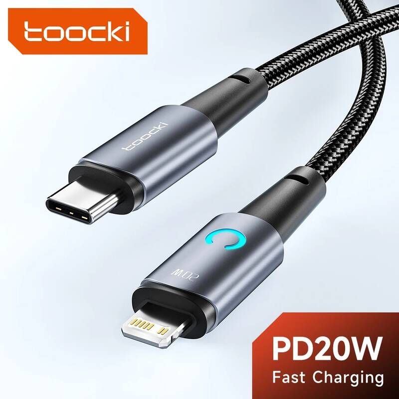 [해외] Toocki-USB C 타입 광채 케이블 아이폰 호환 11 12 13 프로 맥스 미니 Xs Xr X 8 아이패드 용 PD 20W 고속 충전 USB to 라이트
