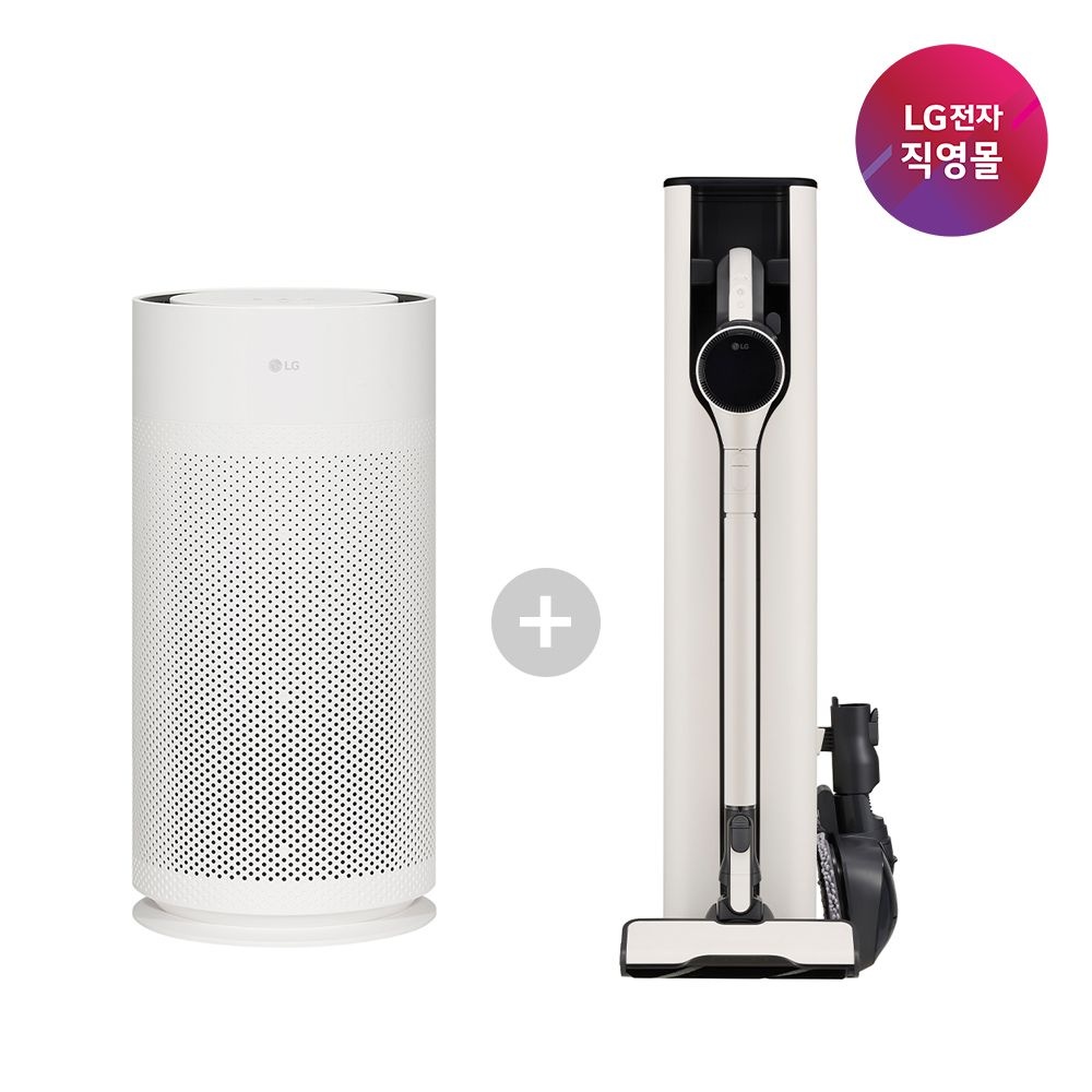 LG전자 [LG전자 직영] LG 공기청정기+청소기 세트모델 AS105GWJC+AX958BWE