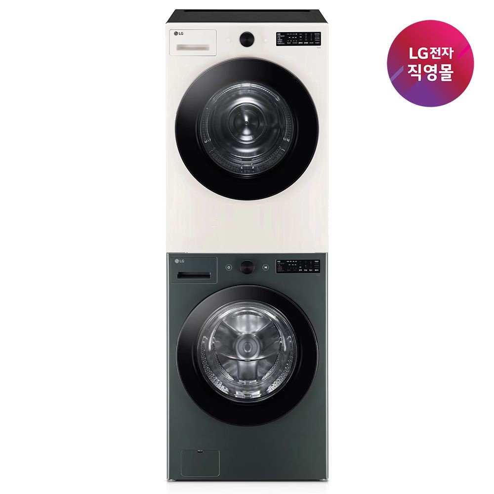 LG전자 [LG전자 직영] LG 트롬 세트모델 FG21GNR+RG18EN (드럼세탁기+건조기)