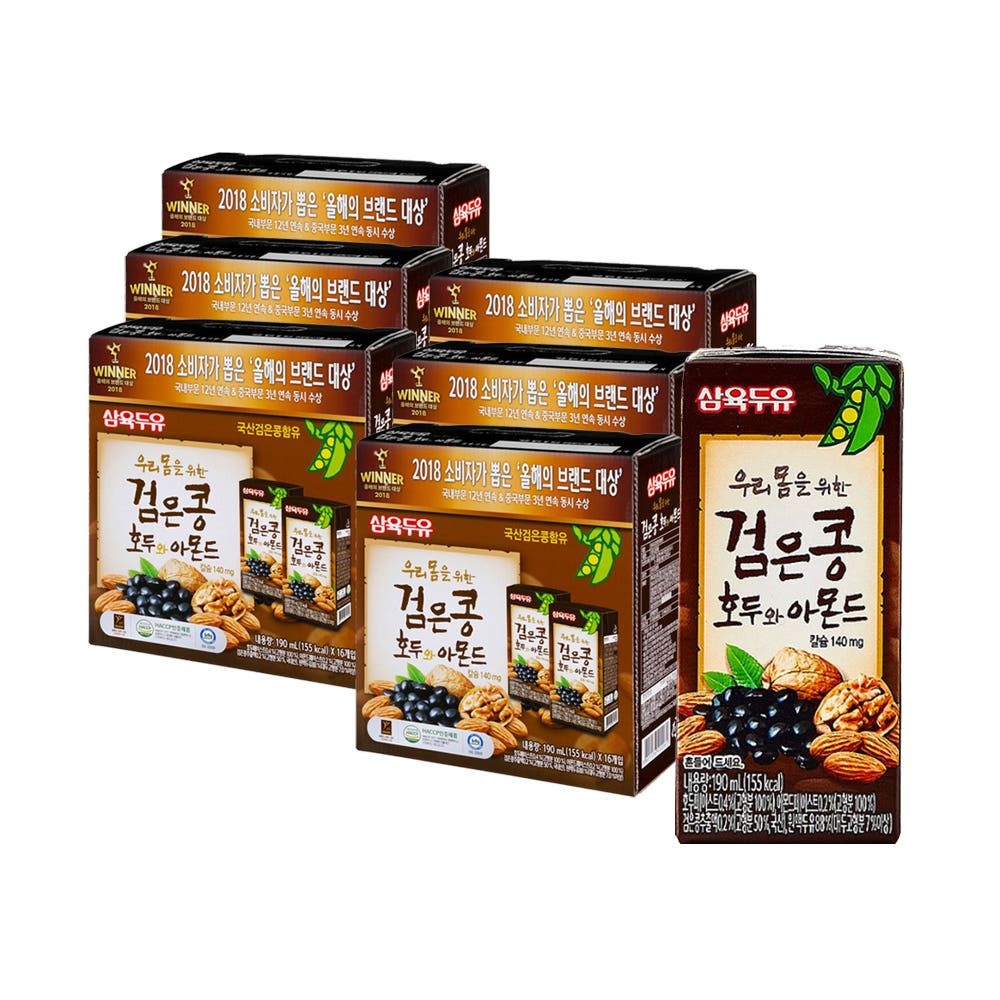 삼육식품 삼육두유 검은콩 호두와아몬드 190ml x 48팩 64팩 72팩 96팩