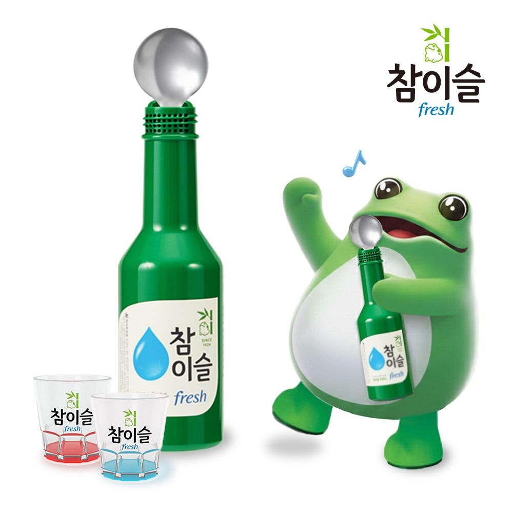 참이슬 [하이트진로]참이슬 프레시 숟가락 마이크 블루투스 마이크 스피커 (참이슬 컬러잔 2종)