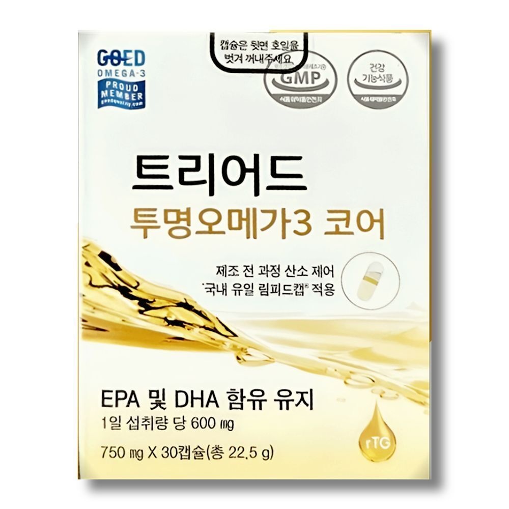 셀로닉스 트리어드 투명오메가3 코어 30캡슐x1박스 산패기준 적합 혈행관리