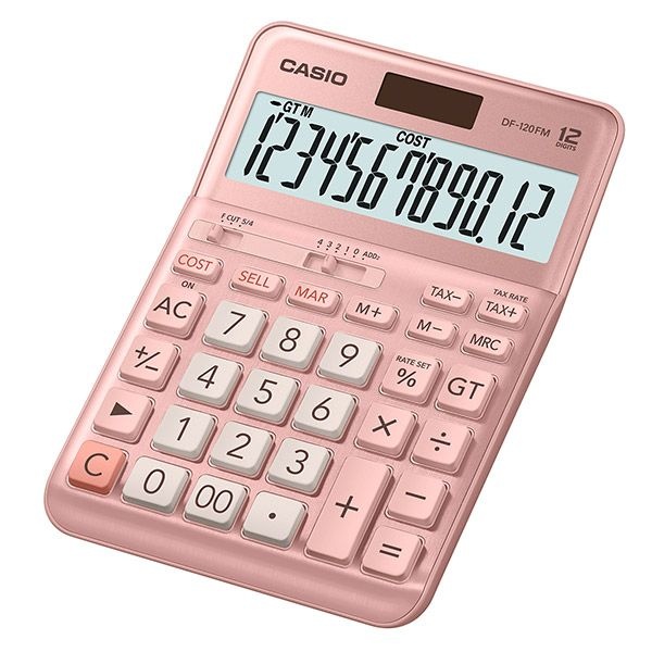 카시오 탁상용계산기 DF-120FM-PK 핑크 12단