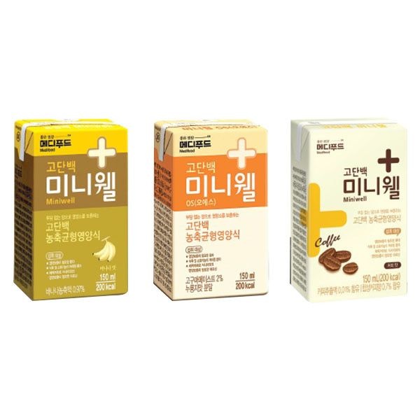 메디푸드 미니웰 바나나맛 150ml x 24팩 환자 영양식 환자식 식사대용