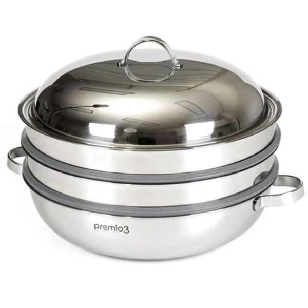 아트박스/서울리빙 키친아트 프리미오3 인덕션 찜냄비 36cm (찜판2개)