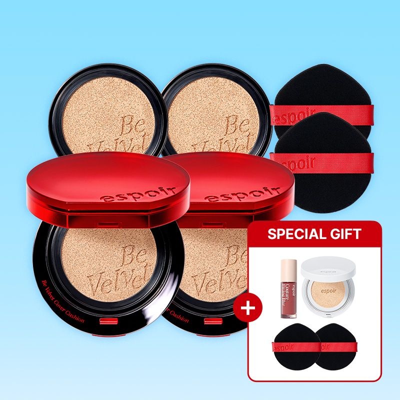 [APP전용/최종가:46,300원][단독] NEW 비벨벳 커버 쿠션 (본품2+리필2) (GIFT)퍼프 2매+미니 쿠션 21호+미니 립