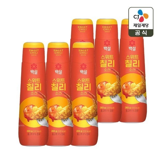 CJ제일제당 백설 스위트칠리 소스 265g x6개