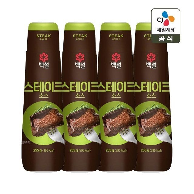 CJ제일제당 백설 스테이크 소스 255g x4개