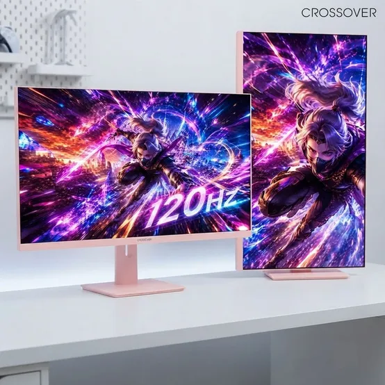 크로스오버 27QP124CM IPS QHD USB-C 핑크에디션 68cm 120Hz 피벗 게이밍 모니터 무결점