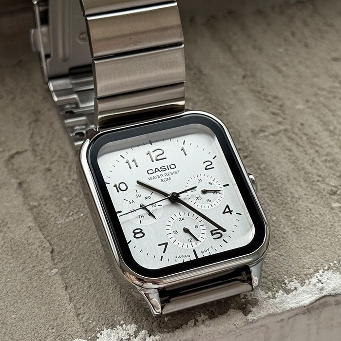 CASIO 카시오 MTP-M306D-7A 인셋다이얼 아날로그 워치 사각시계