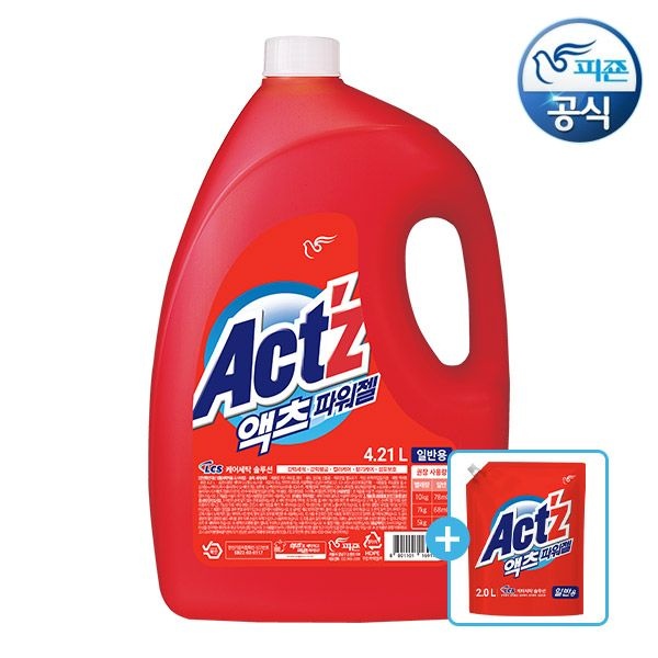 액츠 세탁세제 액체 파워젤 4.2L 용기 x 1개
