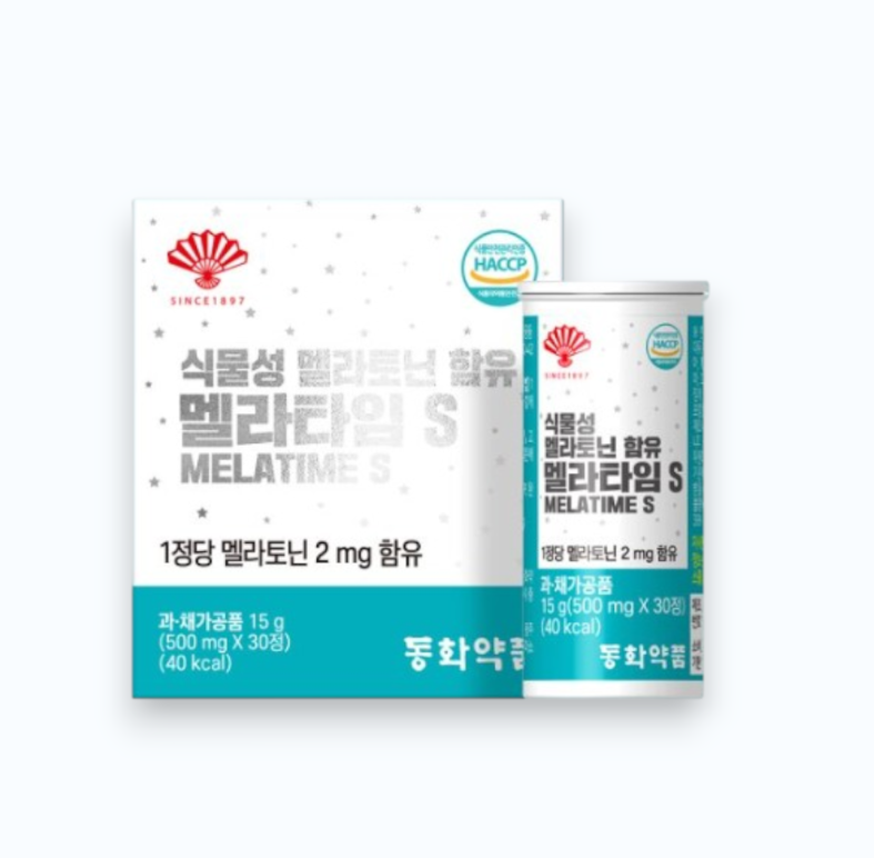동화약품 식물성 멜라토닌 함유 2mg 멜라타임S 1박스