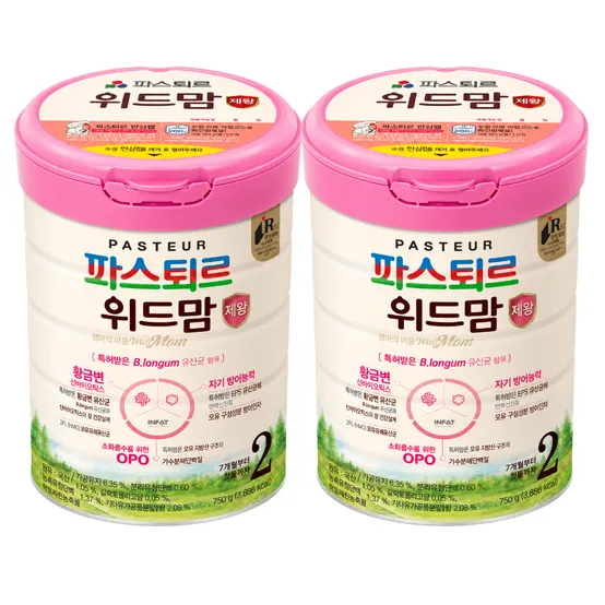 파스퇴르 위드맘 제왕 분유2단계 750g 2개