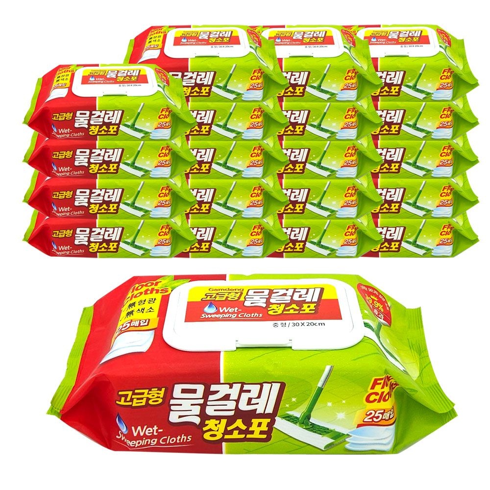 [오늘출발] [청소포] 도톰한 고급형 물걸레청소포 중형 25매x20개/ 일회용 손걸레 밀대 청소물티슈