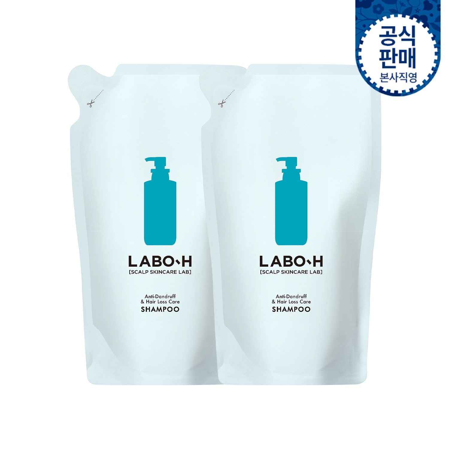 라보에이치 탈모증상완화 댄드러프클리닉 샴푸 리필 400ml 2입