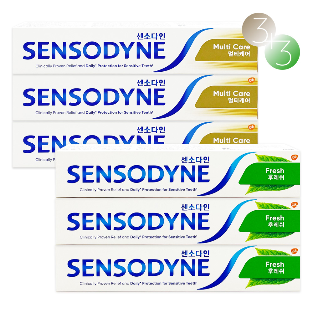 센소다인 치약 100g x 6개세트 / 후레쉬3개+멀티케어3개