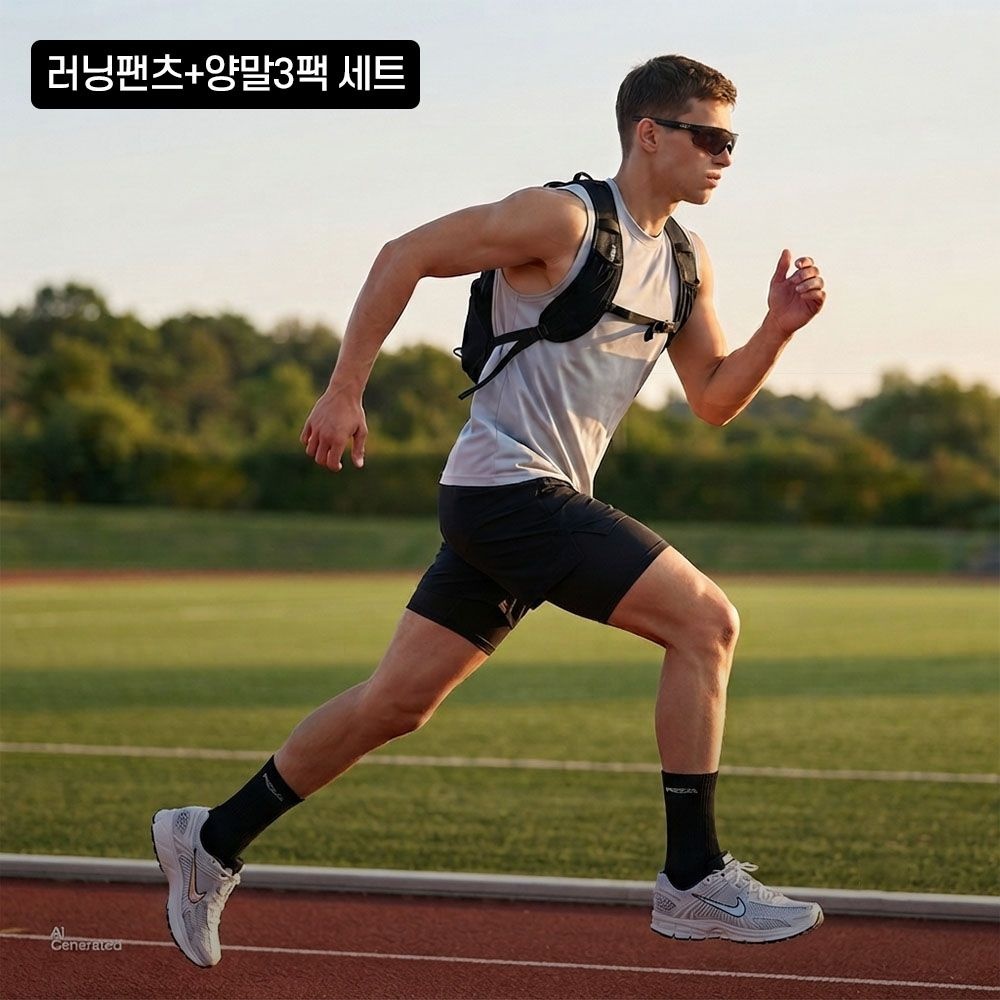 [1+1] [APP전용] [롯데온단독]여름 쿨링/러닝 세트 2in1 반바지+쿠션양말 3팩