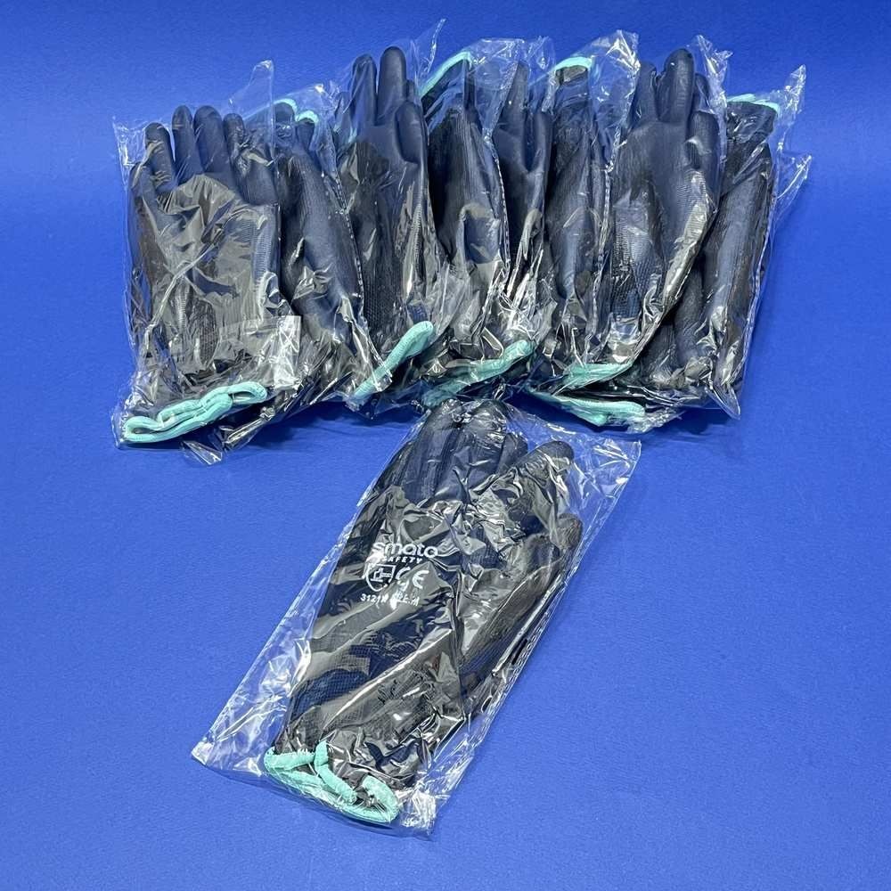 스마토 PU-PALM코팅장갑 PU-6733 흑색L 10조 8550608 13게이지 고탄력 폴리에스테리 내피 현안착용감 유연하고 민첨한 움