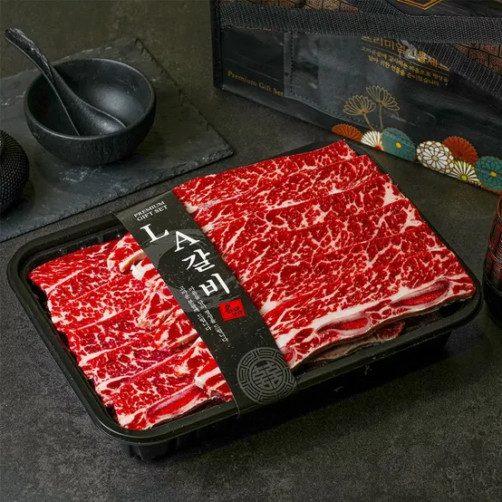 손질 잘된 초이스 등급 미국산 LA 꽃갈비 3kg 선물포장