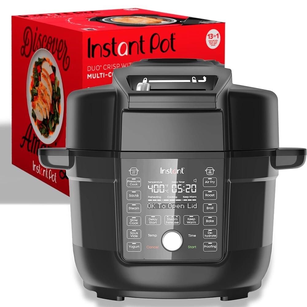Instant Pot [해외] Instant Pot Duo Crisp 얼티밋 뚜껑 13-in-1 에어 프라이어 압력솥 콤보 소테 슬로우 쿡 베이킹 스팀 따뜻함 로스트 탈수