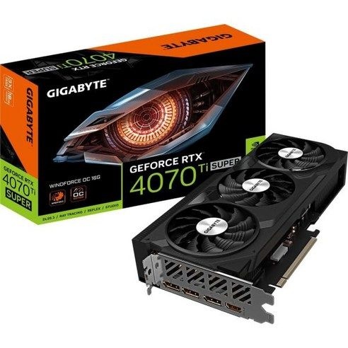 기가바이트 GV-N407TSGAMING OC-16GD 엔비디아 지포스 RTX4070Ti 슈퍼 통합 그래픽 카드 GDDR6X 16GB, WINDFORCE, 1개