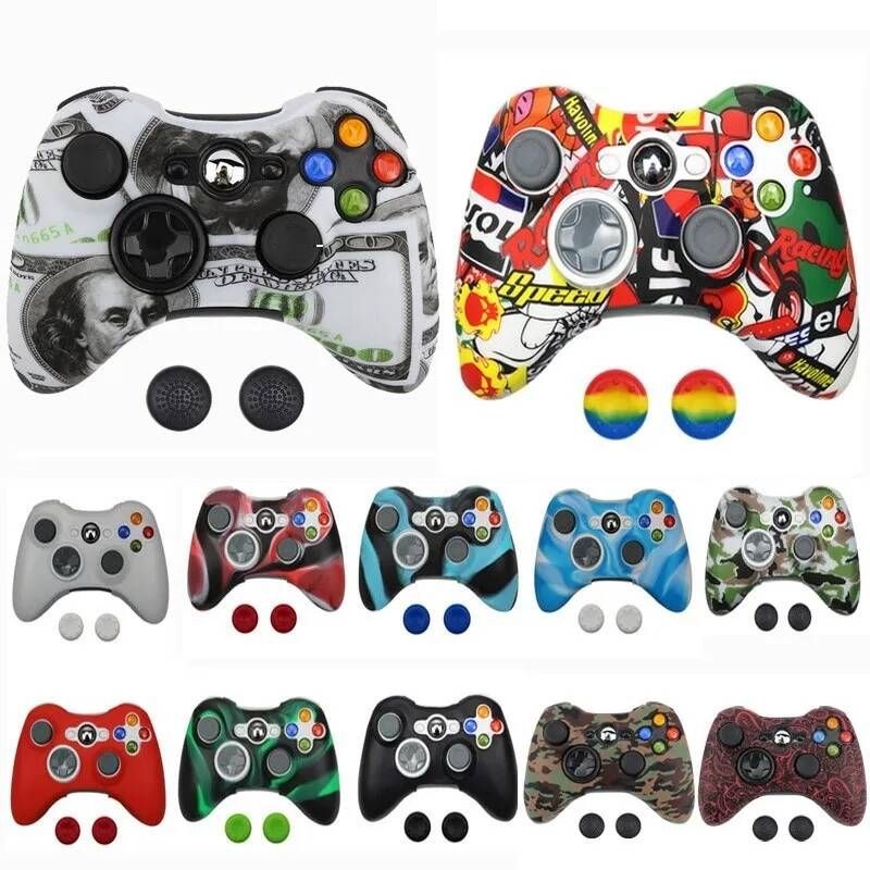 [해외] 엑스박스패드 교체 하우징 케이스 액세사리 XBOX컨트롤러 Xbox 360 컨트롤러 소프트 보호 스킨 실리콘 커버 셸 xbox