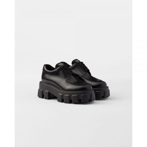 Prada [해외] 프라다 프랑스 최신상 프라다 모놀리스 브러시 가죽 레이스업 슈즈 1E255N_B4L_F0002_F_G055 국내 A/S 가능