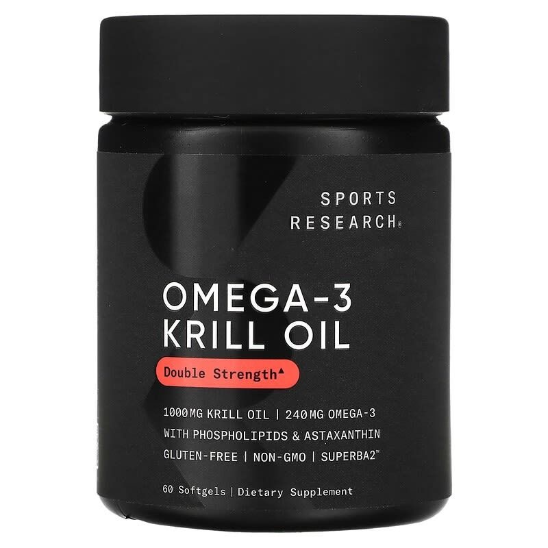 [해외] Sports Research, SUPERBA2 남극 크릴오일 1000mg 60 소프트젤 아스타잔틴 함유 오메가3 인지질
