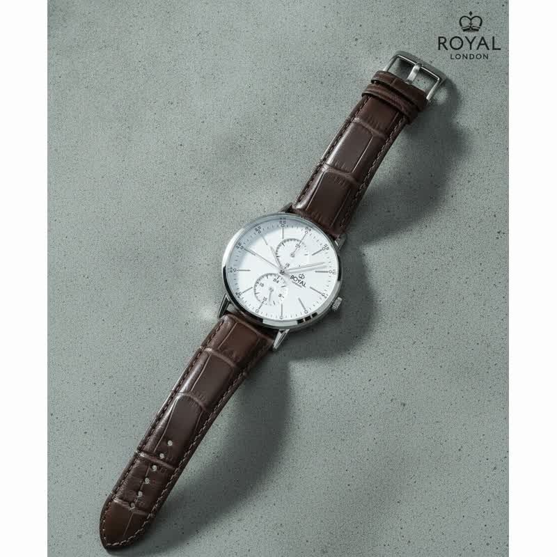 ROYAL LONDON WATCH 로열런던 남성 가죽시계 41455-01 쿼츠 손목시계 클래식 데일리 시계