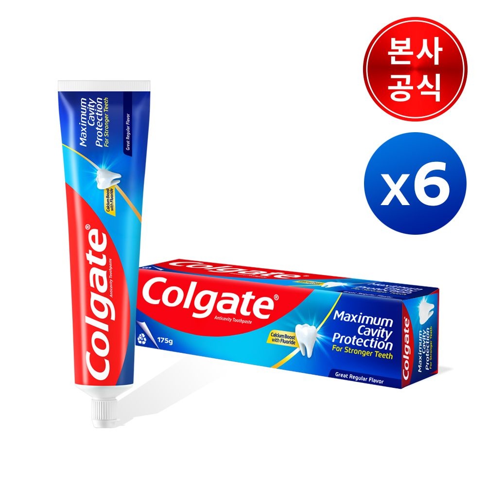 [롯데온] 콜게이트 캐비티 프로텍션 175g 고불소치약 레귤러 6개