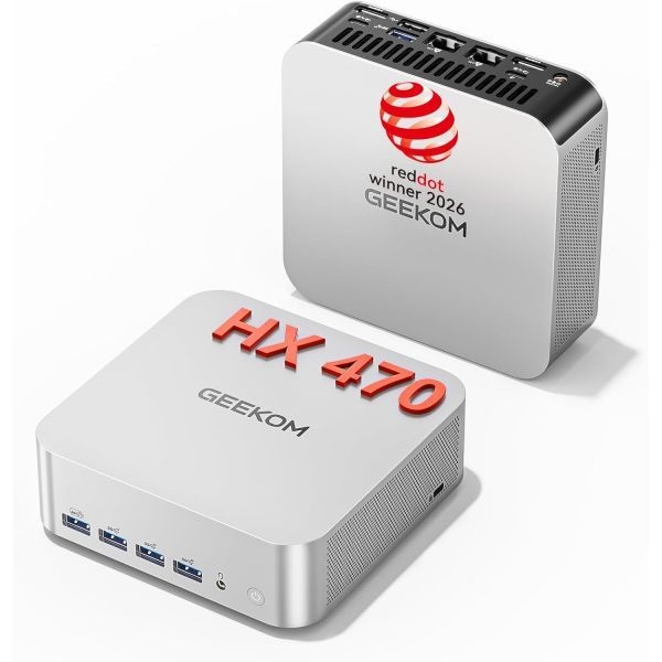 [해외] GEEKOM A9 Max AI 미니 PC AMD Ryzen 9 HX 370 80 TOPS Radeon 890M 32GB DDR5 RAM 2TB NVMe SSD Windows 11 Pro WiFi 7 BT 5.4 8K 해상도 디스플레이
