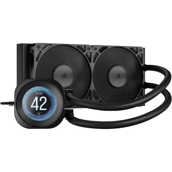 [해외] Corsair 커세어 Nautilus 240 RS LCD 수랭 CPU 쿨러 – 2.1인치 IPS 화면 240mm 일체형 저소음 데이지 체인 지원 Intel LGA 1851 1700