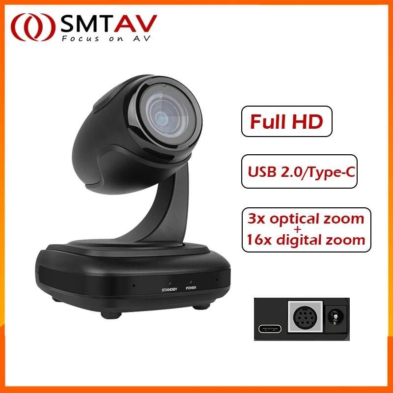 [해외] 입문용 농업용 드론 SMTAV-USB2.0 카메라 1080P 3X 광학 줌 + 16x 디지털 라이브 스트리밍 PTZ 방송 회의 이벤트 교회용