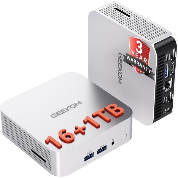 GEEKOM [해외] GEEKOM A5 Pro 프리미엄 미니 PC AMD Ryzen5 7430U 16GB RAM 최대 96GB 512GB SSD 저소음 절전 Windows 11 8K 그래픽 디자인 HDMI 2개 USB