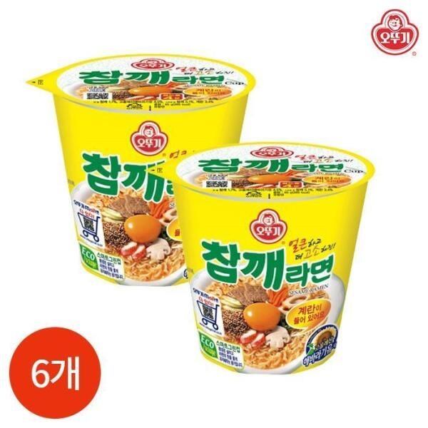 [셀러허브 식품] 오뚜기 참깨라면 65g x 6개