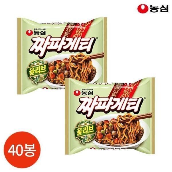농심 [셀러허브 식품] 농심 올리브 짜파게티 140g x 40봉