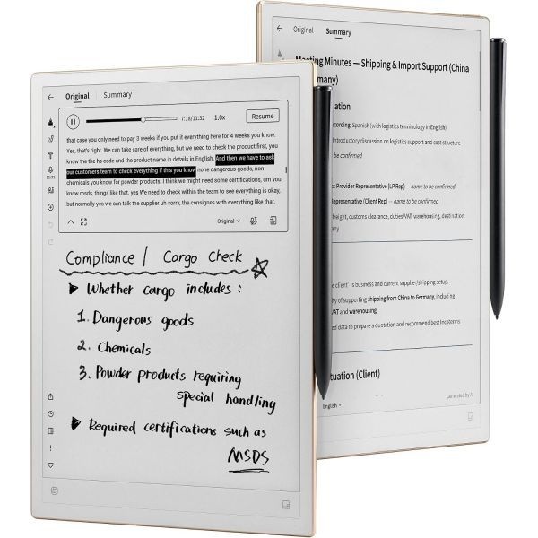 iflytek [해외] iFLYTEK AINOTE 2 10.65인치 E Ink 태블릿 ChatGPT 5 기능을 탑재한 AI 노트 필기 음성 텍스트 변환 16개 언어 필사 초박형 4.2m