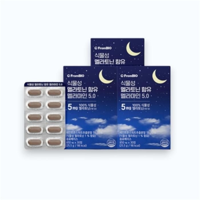 프롬바이오 식물성 멜라토닌 함유 멜라마인 5mg 30정x3박스