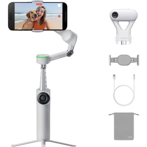 Insta360 [해외] 인스타360 Flow 2 Pro 업계 최초 AI 아이폰호환 짐벌 Apple DockKit 탑재 혁신적인 360도 팬 트래킹 자유로운 틸트 내장 삼