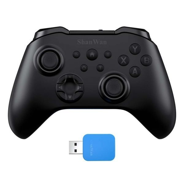 [해외] ShanWan 무선 컨트롤러 PC 아이폰호환 안드로이드 스위치 Steam 호환 2.4G 블루투스 홀 효과 트리거 터보 럼블 진동 기