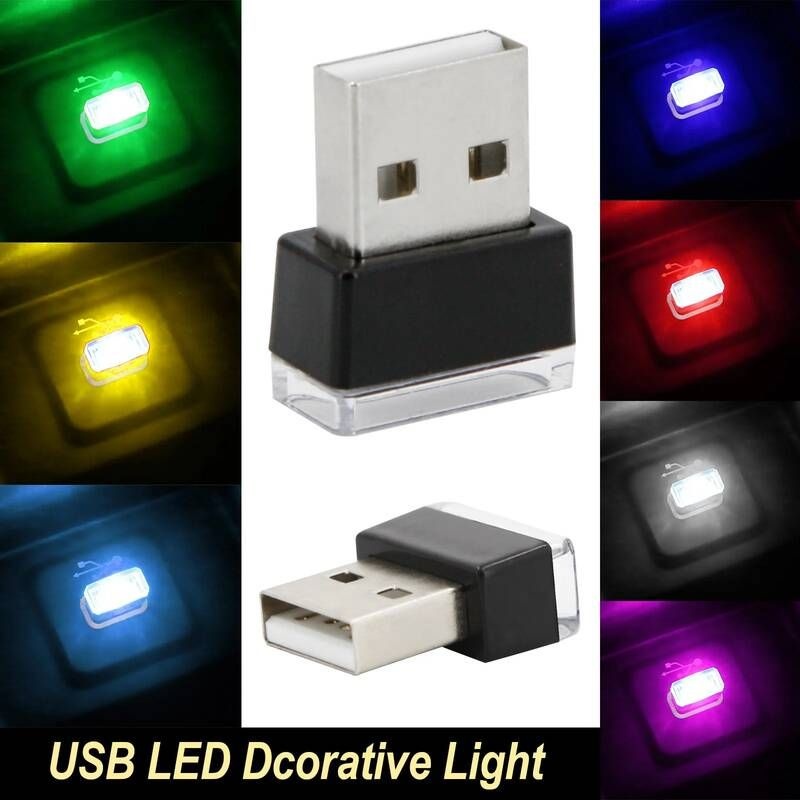 [해외] 자동차 실내 엠비언트 라이트 풋등 무드등 LED 미니 USB 주변 조명 모델링 인테리어 장식 램프